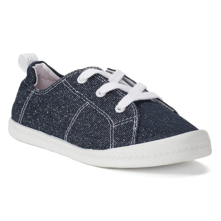 So&reg; Petting Zoo Girls' Sneakers, Size: 13, Dark Blue