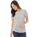 Women's Apt. 9&reg; Twist Hem Tee, Size: Xl, White Verigated Rib