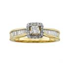 Princess-cut Igl Certified Diamond Halo Engagement Ring In 14k Gold (1 Ct. T.w.), Women's, Size: 7, White