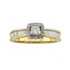Princess-cut Igl Certified Diamond Halo Engagement Ring In 14k Gold (1 Ct. T.w.), Women's, Size: 7, White