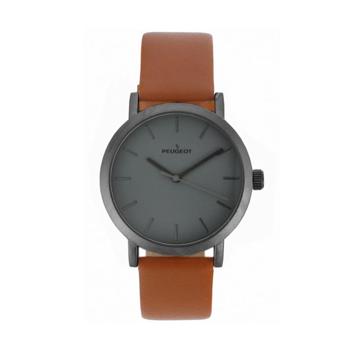 Peugeot Men's Casual Leather Watch - 2059gn, Size: Large, Brown
