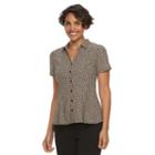 Women's Dana Buchman Release-pleat Blouse, Size: Large, Med Beige