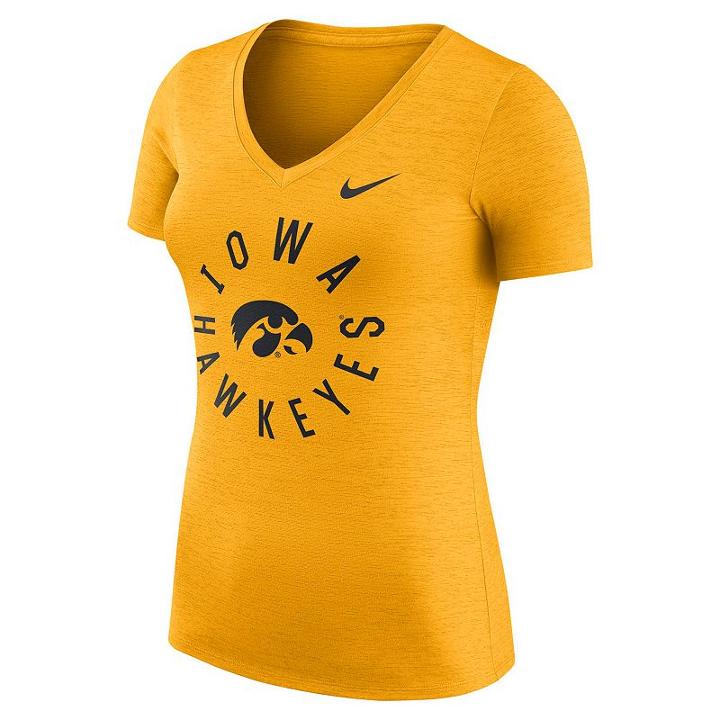 Women's Nike Iowa Hawkeyes Dri-fit Touch Tee, Size: Medium, Gold