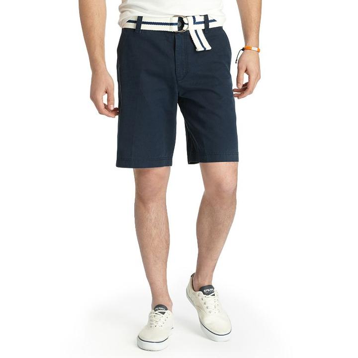 Men's Izod Saltwater Classic-fit Solid Flat-front Shorts, Size: 34, Blue Other