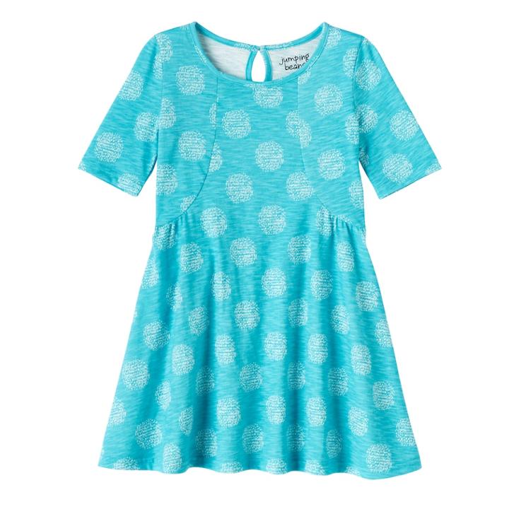 Girls 4-10 Jumping Beans&reg; Curved Seam Dress, Size: 4, Turquoise/blue (turq/aqua)