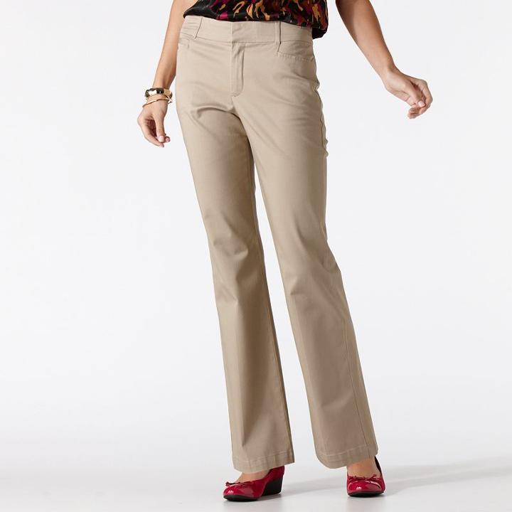 Women's Gloria Vanderbilt Charlene Comfort Waist Dress Pants, Size: 10 Avg/reg, Med Beige