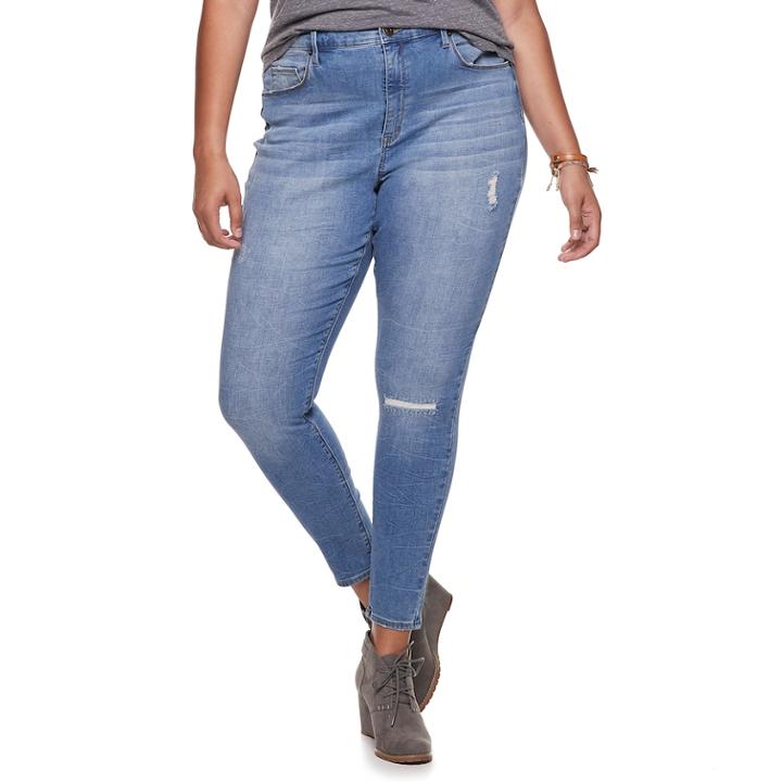 Juniors' Plus Size Mudd&reg; High-waisted Jeggings, Teens, Size: 20, Med Blue