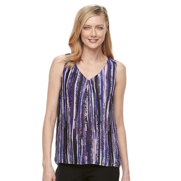 Women's Dana Buchman Accordion-pleat Tank, Size: Medium, Lt Purple