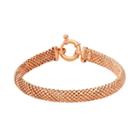 14k Rose Gold Over Silver Popcorn Chain Bracelet, Women's, Size: 8, Pink
