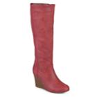 Journee Collection Langly Women's Wedge Knee High Boots, Size: Medium (12), Red