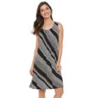 Women's Croft & Barrow&reg; Pintuck Fit & Flare Dress, Size: Medium, Black