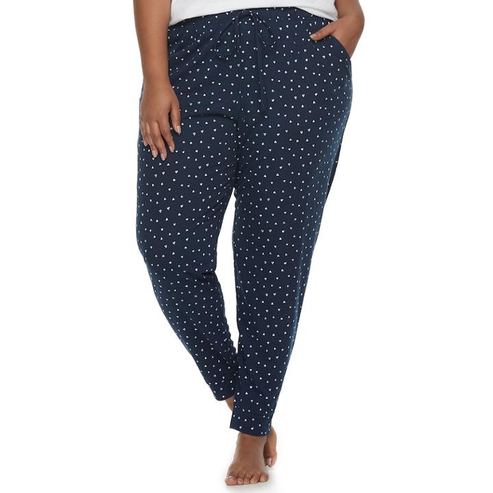Plus Size Sonoma Goods For Life&trade; Printed Jogger Lounge Pants, Women's, Size: 2xl, Dark Blue
