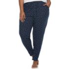 Plus Size Sonoma Goods For Life&trade; Printed Jogger Lounge Pants, Women's, Size: 2xl, Dark Blue