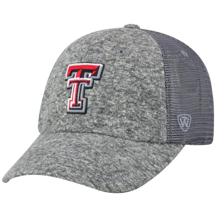 Adult Top Of The World Texas Tech Red Raiders Fragment Adjustable Cap, Men's, Med Grey