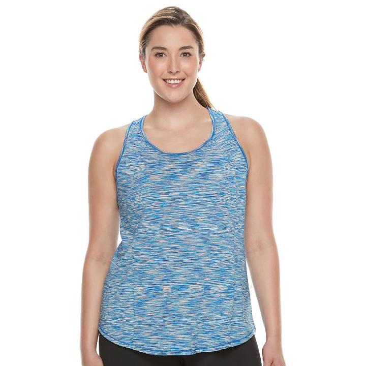 Plus Size Tek Gear&reg; Spacedye Easy Racerback Tank, Women's, Size: 2xl, Blue (navy)