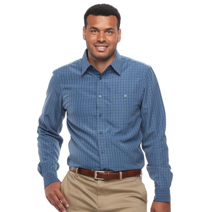 Big & Tall Haggar Classic-fit Easy-care Button-down Shirt, Men's, Size: Xxl Tall, Turquoise/blue (turq/aqua)