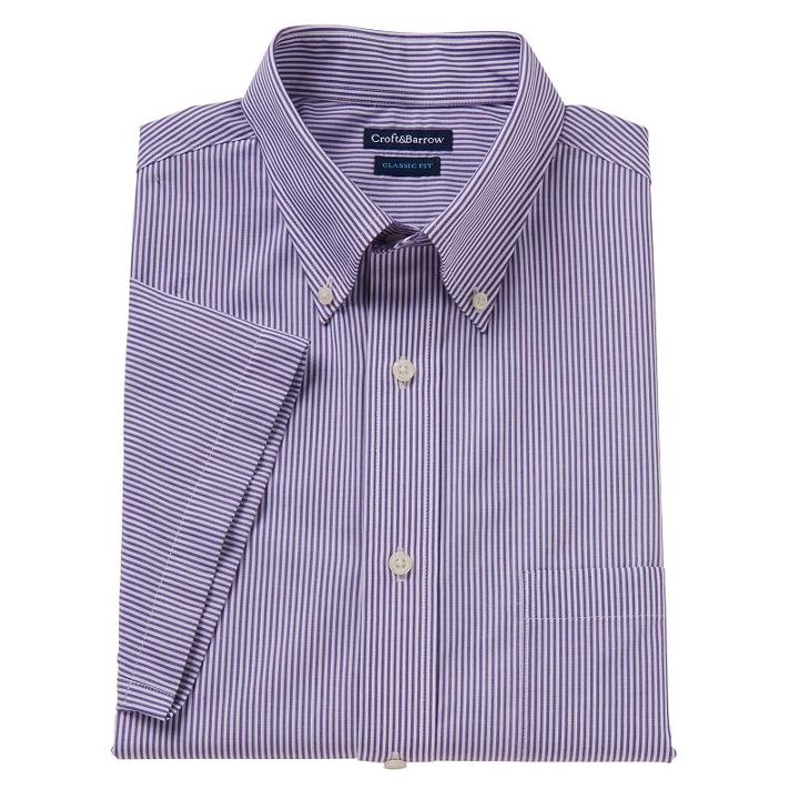 Men's Croft & Barrow&reg; Button-down Collar Dress Shirt, Size: S 14.5 -15, Purple
