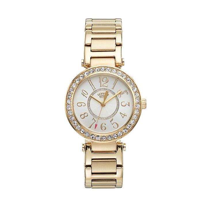 Juicy Couture Women's Luxe Couture Crystal Stainless Steel Watch - 1901151, Size: Medium, Gold