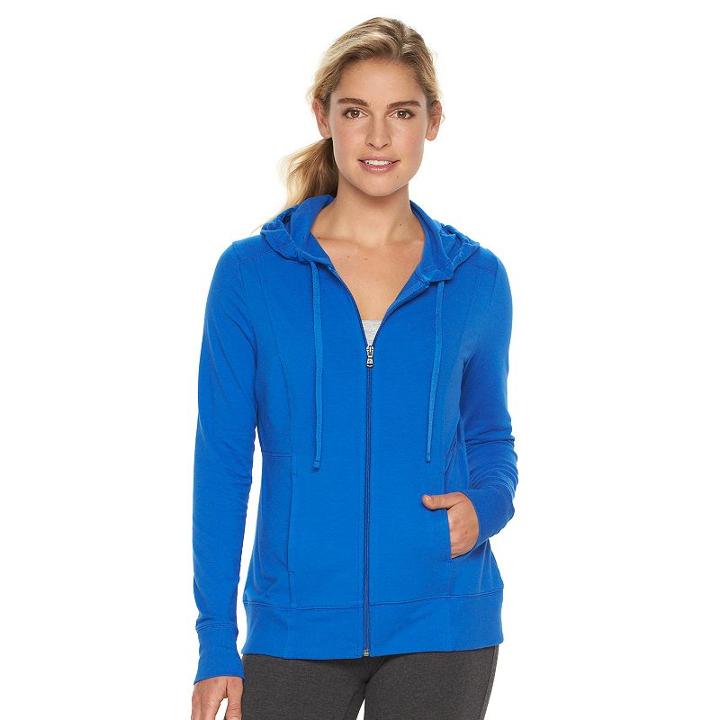 Petite Tek Gear&reg; Dry Tek Zip-front Hoodie, Women's, Size: Xl Petite, Blue (navy)