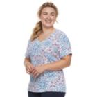 Plus Size Croft & Barrow&reg; Essential V-neck Tee, Women's, Size: 3xl, Light Blue