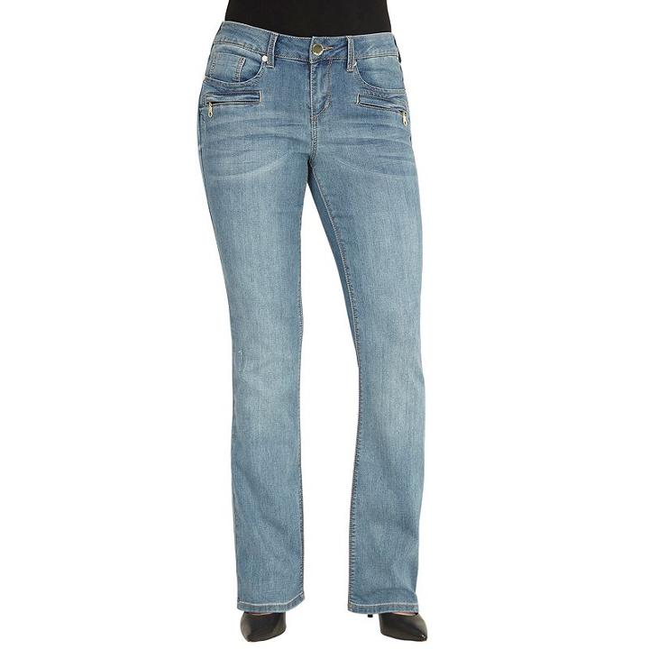 Women's Seven7 Zipper Accent Bootcut Jeans, Size: 8, Brt Blue