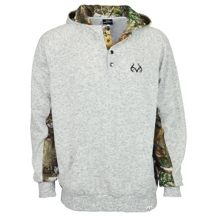 Men's Realtree Impact Fleece Henley Top, Size: Large, Black