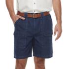 Men's Croft & Barrow&reg; Classic-fit Side-elastic 9.5-inch Cargo Shorts, Size: 33, Dark Blue