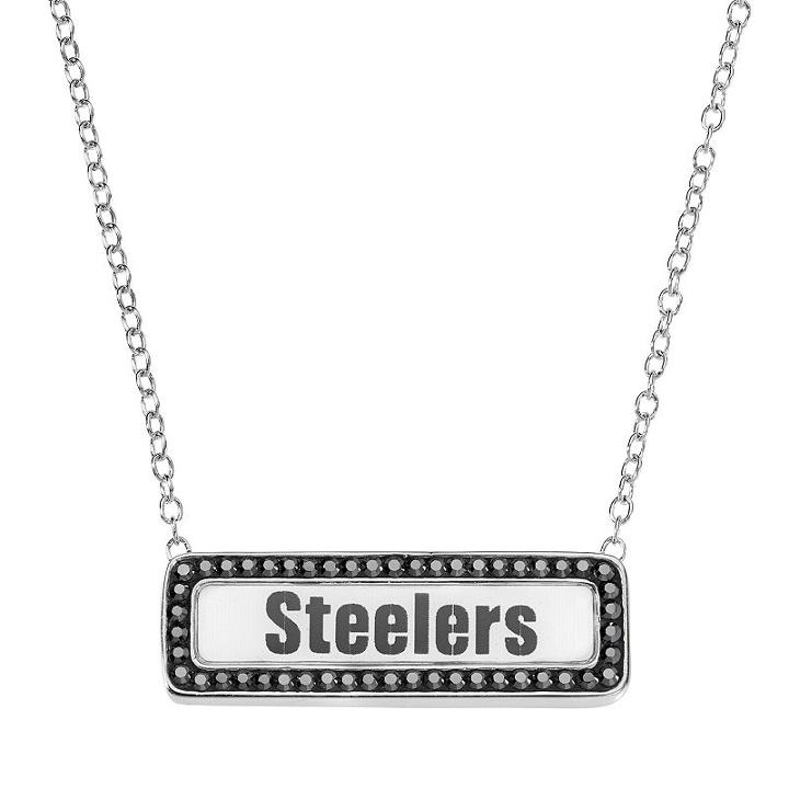 Pittsburgh Steelers Bar Link Necklace, Women's, Size: 18, Black