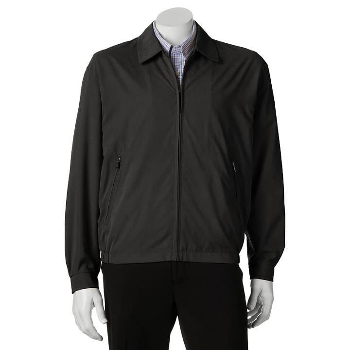 Men's Towne By London Fog Microfiber Golf Jacket, Size: Xl, Black