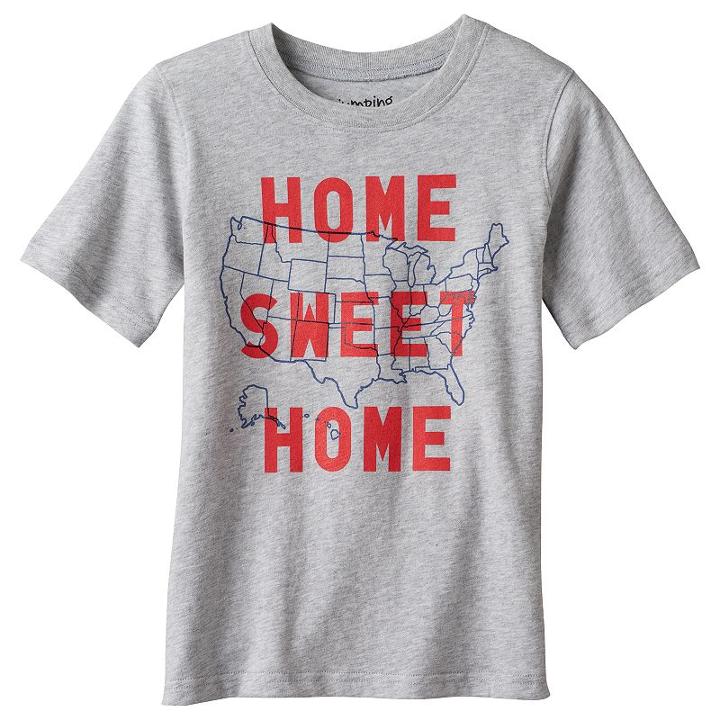 Boys 4-10 Jumping Beans&reg; Home Sweet Home United States Graphic Tee, Boy's, Size: 5, Light Grey