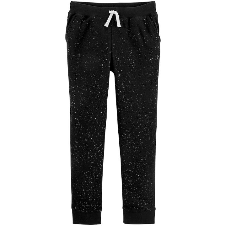 Girls 4-14 Oshkosh B'gosh&reg; Glitter Fleece Jogger Pants, Size: 6-6x, Black Glitter