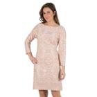 Women's Larry Levine Printed Shift Dress, Size: Small, Med Pink