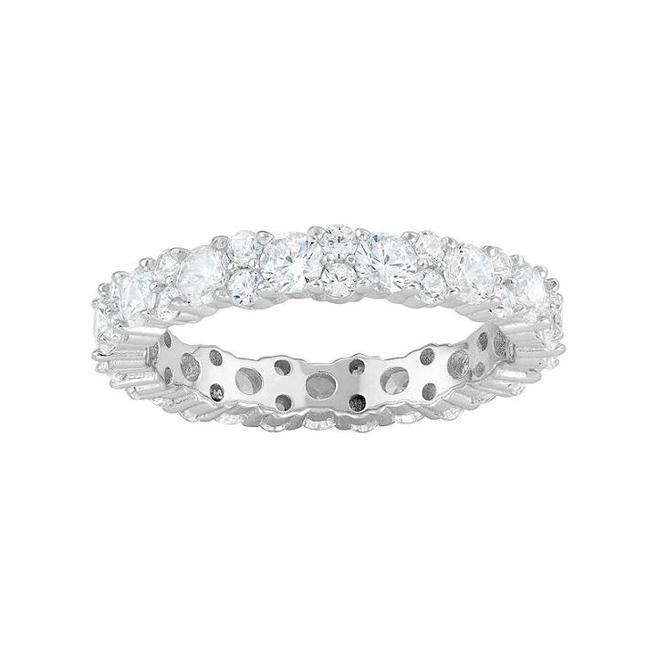 Sterling Silver Cubic Zirconia Eternity Ring, Women's, Size: 9, White