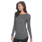 Women's Apt. 9&reg; Lurex Crewneck Tunic Sweater, Size: Medium, Med Grey