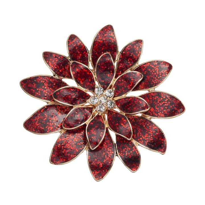 Poinsettia Pin, Women's, Multicolor