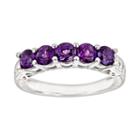 Sterling Silver Amethyst Five-stone Ring, Women's, Size: 8, Purple