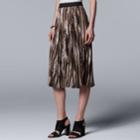 Women's Simply Vera Vera Wang Pleated Shine Skirt, Size: Xl, Med Grey