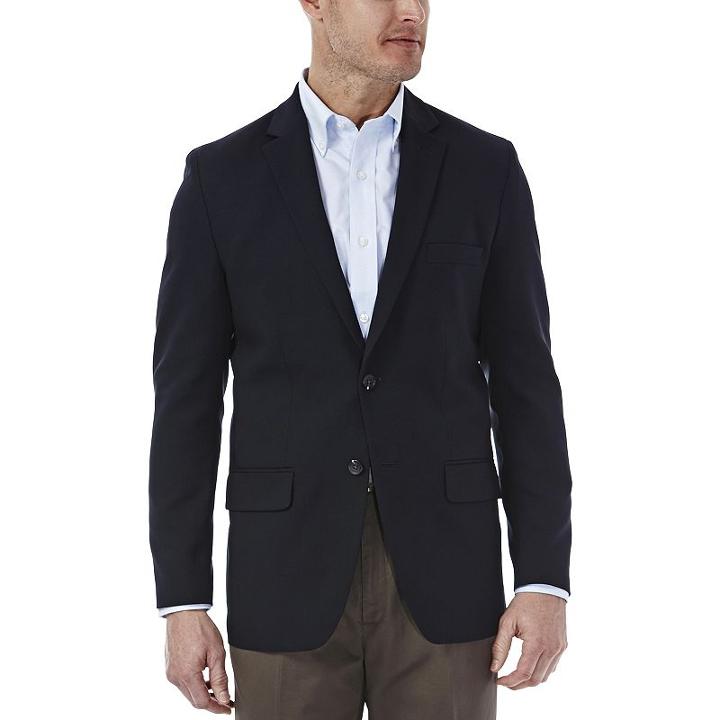 Men's Haggar In Motion Tailored-fit Blazer, Size: 44 Short, Blue (navy)