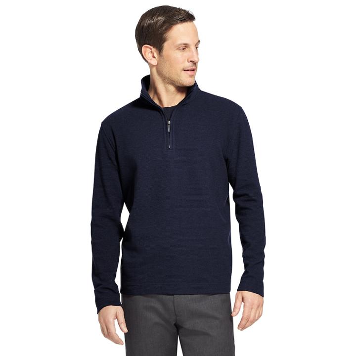 Men's Van Heusen Ottoman Flex Quarter-zip Knit Top, Size: Xl, Blue