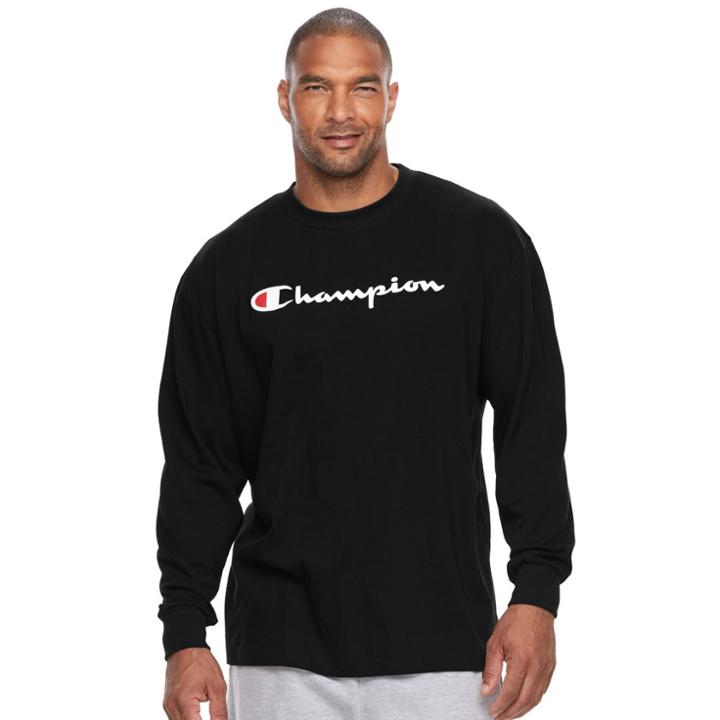 Big & Tall Champion Modern-fit Logo Sweatshirt, Men's, Size: Xl Tall, Black