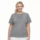 Plus Size Croft & Barrow&reg; Essential Crewneck Tee, Women's, Size: 1xl, Grey