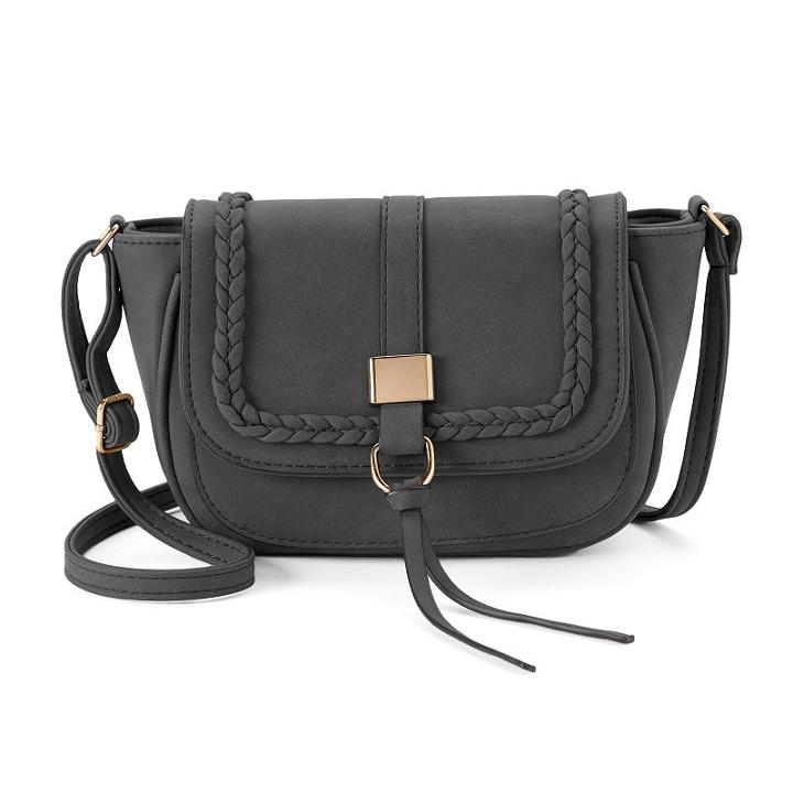 Kiss Me Couture Braided Crossbody Bag, Women's, Black