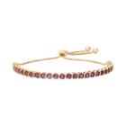 14k Gold Over Silver Amethyst S-link Lariat Bracelet, Women's, Size: 9, Purple