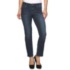 Petite Jennifer Lopez Modern Fit Straight-leg Jeans, Women's, Size: 16 Petite, Dark Blue