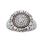 Adora Two Tone Sterling Silver Cubic Zirconia Circle Ring, Women's, Size: 8, White