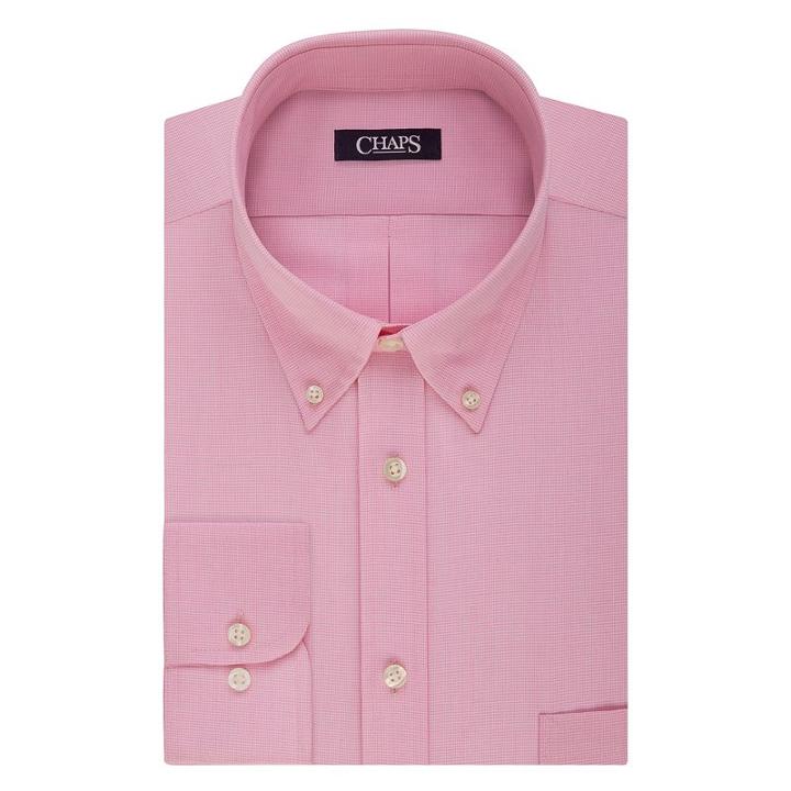 Men's Chaps Classic-fit Broadcloth Button-down Collar Dress Shirt, Size: 18.5-34/35, Pink Other