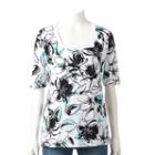 Women's Croft & Barrow&reg; Squareneck Tee, Size: Small, Oxford