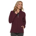 Women's Croft & Barrow&reg; Quilted Knit Jacket, Size: Xxl, Dark Red