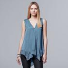 Women's Simply Vera Vera Wang Handkerchief Tank, Size: Xs, Med Grey