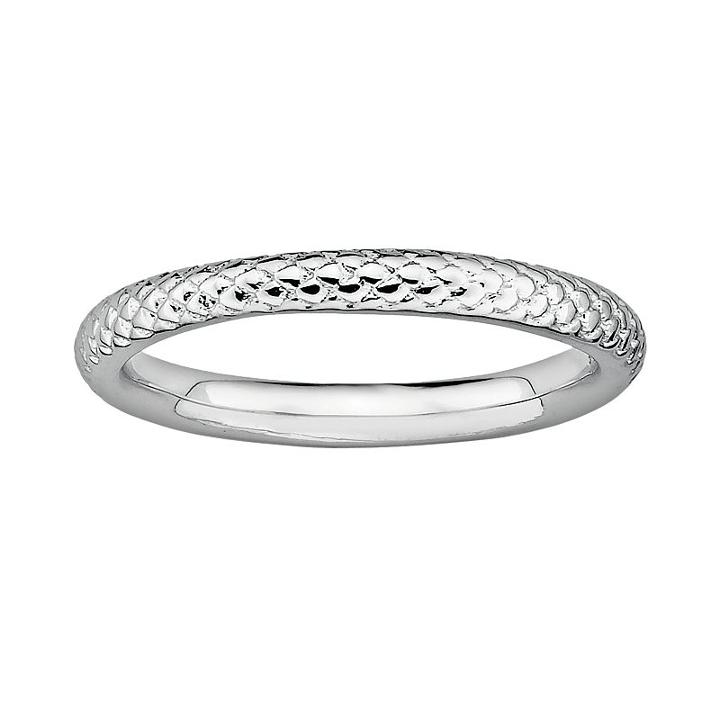 Stacks And Stones Sterling Silver Cable Stack Ring, Women's, Size: 9, Grey